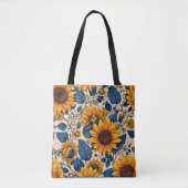 Sunshine Bloom Sonnenblumen Tote Tasche (Vorderseite)