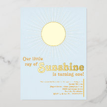 Sunshine Blue Gold Sun Baby zum ersten Geburtstag
