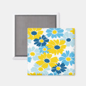 Sunshine Blue Sky blühend Daisy Magnet (Vorderseite/Rückseite)