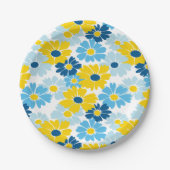 Sunshine Blue Sky blühend Daisy Pappteller (Vorderseite)