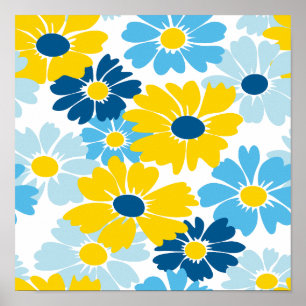 Sunshine Blue Sky blühend Daisy Poster