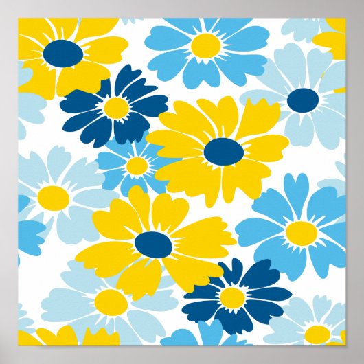Sunshine Blue Sky blühend Daisy Poster (Vorne)