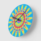 Sunshine Blue Sky Runde Wanduhr (Winkel)