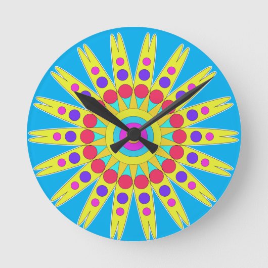 Sunshine Blue Sky Runde Wanduhr (Vorderseite)