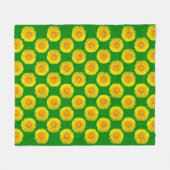 "Sunshine Blume" Green Fleece Blanket Design. (Vorderseite (Horizontal))