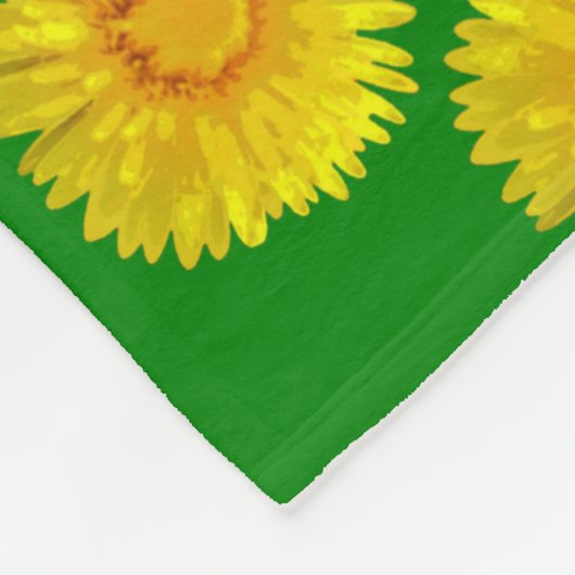 "Sunshine Blume" Green Fleece Blanket Design. (Ecke)