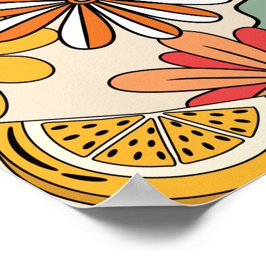 Sunshine Blume Selbstpflege Groovy Retro Poster (Ecke)