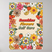 Sunshine Blume Selbstpflege Groovy Retro Poster (Vorne)