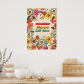 Sunshine Blume Selbstpflege Groovy Retro Poster (Küche)