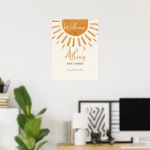 Sunshine Boho Baby Dusche Begrüßungszeichen Poster (Heimbüro)
