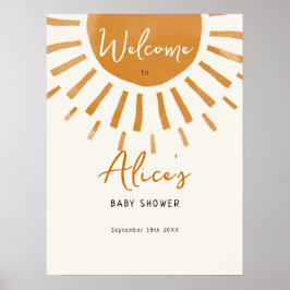 Sunshine Boho Baby Dusche Begrüßungszeichen Poster