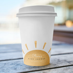 Sunshine Boho Babydusche Papiertücher Pappbecher