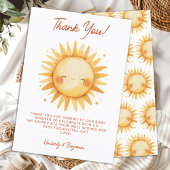Sunshine Boho Cute Gender Neutral Sun Baby Shower Dankeskarte
