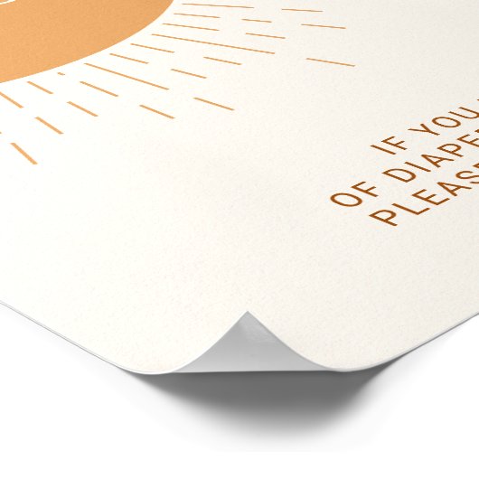 Sunshine Boho Diaper Raffle Baby Dusche Poster (Ecke)