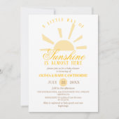 Sunshine Boho Elegantes neutrales Foto Babydusche Einladung (Vorderseite)