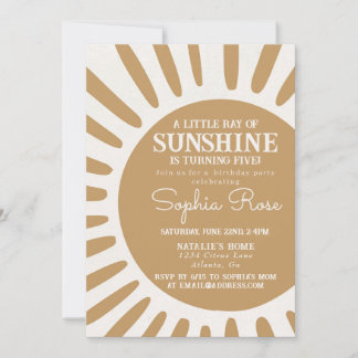 Sunshine boho Geburtstagssonne einladen Einladung