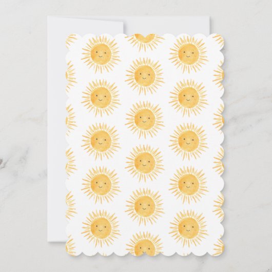 Sunshine Boho Gender-Neutral Baby Dusche Einladung (Rückseite)