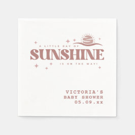Sunshine Boho Gender Neutral Baby Shower Cocktail Serviette