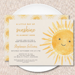 Sunshine Boho Gender-Neutral Sun Baby Dusche Einladung