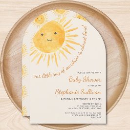 Sunshine Boho Gender-Neutral Sun Baby Shower Arch Einladung
