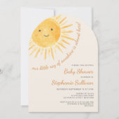 Sunshine Boho Gender-Neutral Sun Baby Shower Arch Einladung (Vorderseite)