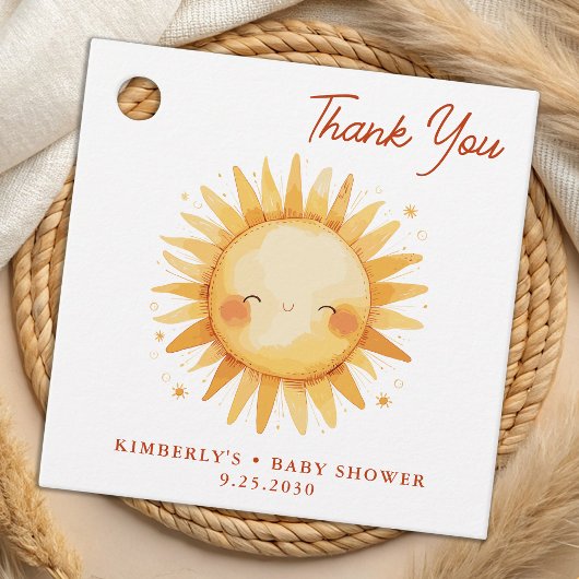 Sunshine Boho Niedlich Sun Vielen Dank Baby Dusche Geschenkanhänger