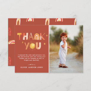 Sunshine Boho Rainbow   Foto Vielen Dank Dankeskarte