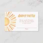 Sunshine Boho Sun Baby Dusche Windel Gewinnkarten Begleitkarte (Vorderseite)