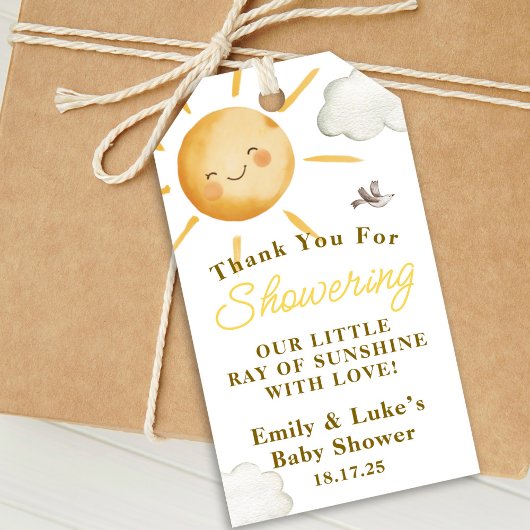 Sunshine Boho Sun Gender-Neutral Baby Dusche Geschenkanhänger