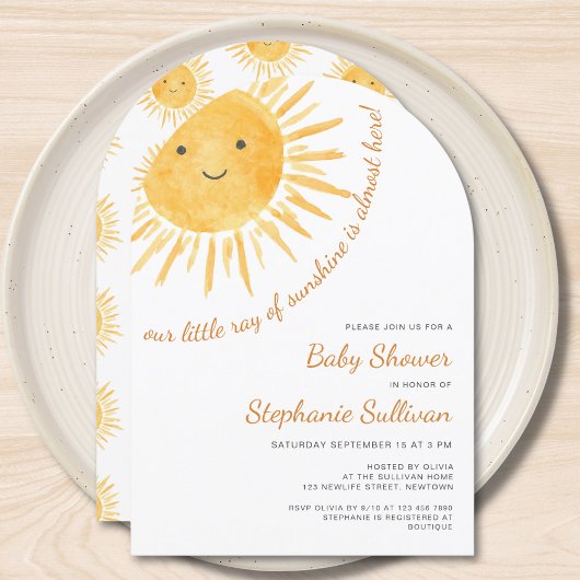Sunshine Boho Sun Gender-Neutral Baby Shower Arch Einladung