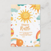 Sunshine Boho Sun Gender-Neutral Diapper Raffle Begleitkarte (Vorderseite)