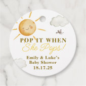 Sunshine Boho Sun Pop es, wenn sie Pop Baby Dusche Geschenkanhänger (Vorderseite)