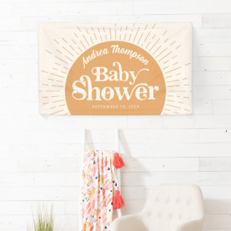 Sunshine Boho Yellow Baby Dusche Banner