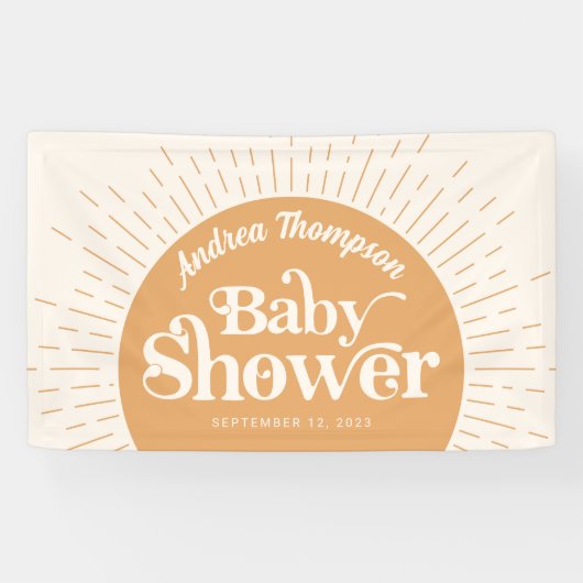 Sunshine Boho Yellow Baby Dusche Banner (Horizontal)