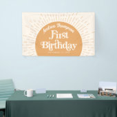 Sunshine Boho Yellow Erster Geburtstag Banner (Messeveranstaltung)