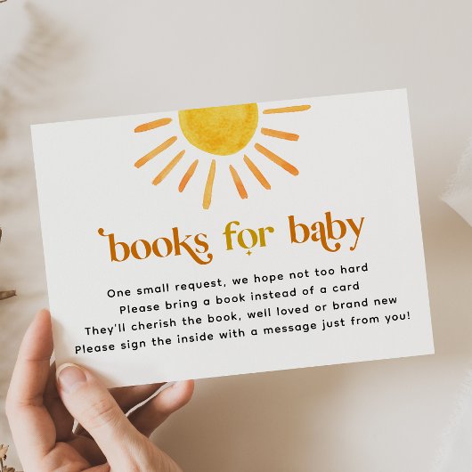 Sunshine Books for Baby Shower Insert Card Einladung