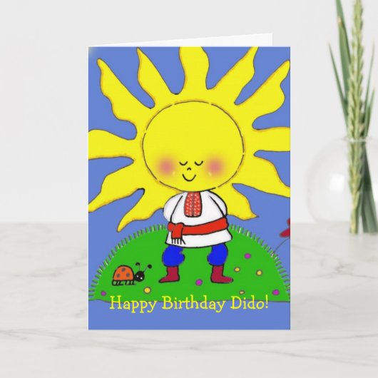 Sunshine Boy Ukrainian Folk Art Karte (Vorderseite)