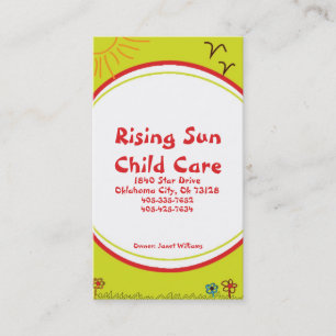 Sunshine Child Care Business Card Visitenkarte