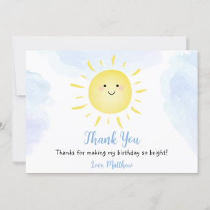 Sunshine Clouds Blue Birthday Vielen Dank Einladung