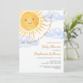 Sunshine Clouds Boy Baby Dusche Einladung (Stehend Vorderseite)
