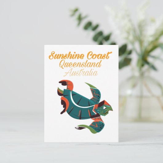 Sunshine Coast Queensland Australien Reiseplakat Postkarte (Stehend Vorderseite)