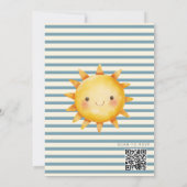 Sunshine Cute Bunny First Birthday OR code Einladung (Rückseite)
