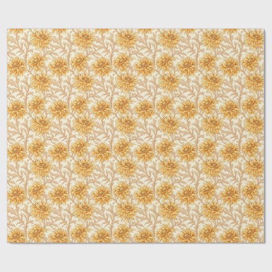 Sunshine Daisies - hellgelbe Blumendesign Geschenkpapier (Flach)