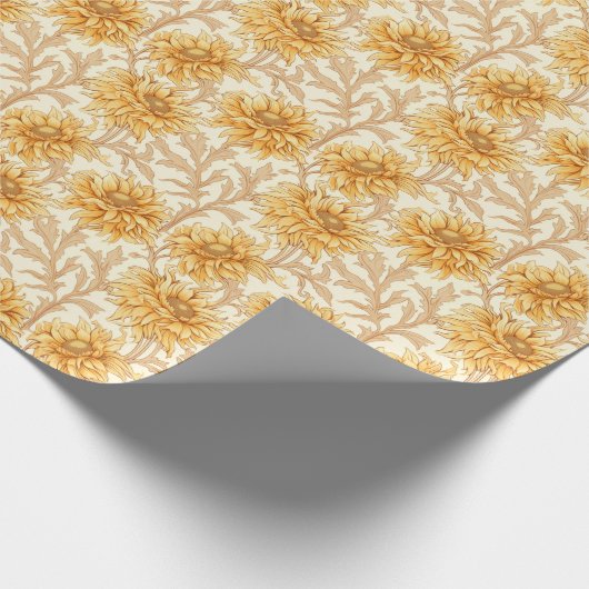 Sunshine Daisies - hellgelbe Blumendesign Geschenkpapier (Ecke)