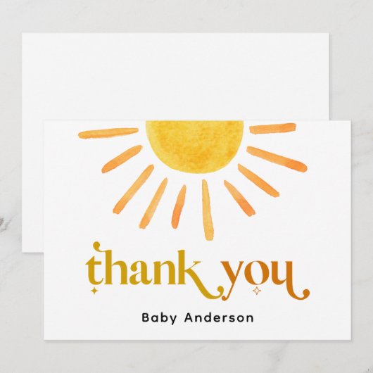 Sunshine Danke-Card Dankeskarte (Vorne/Hinten)