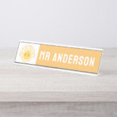 Sunshine Dankeschön Lehrer modern elegant Schreibtischnamensplakette (Vorderseite )