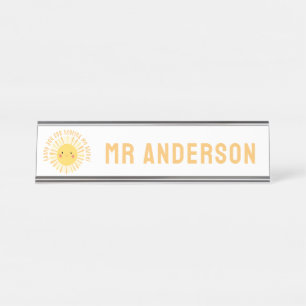 Sunshine Dankeschön Lehrer modern elegant Schreibtischnamensplakette