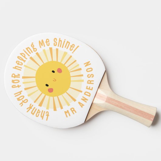 Sunshine Dankeschön Lehrer modern elegant Tischtennis Schläger (Seitenansicht)