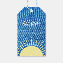 Sunshine Denim Baby Dusche Hintergrund Custom Geschenkanhänger