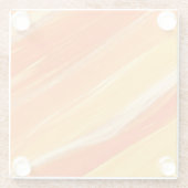 Sunshine - diagonale orange und gelbe Streifen Glasuntersetzer (Rückseite)